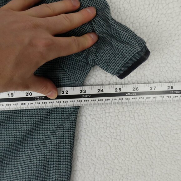 Theory Polo Mens Extra Large Green Gray Ringer Knit Golf Lightweight Preppy - Picture 6 of 8